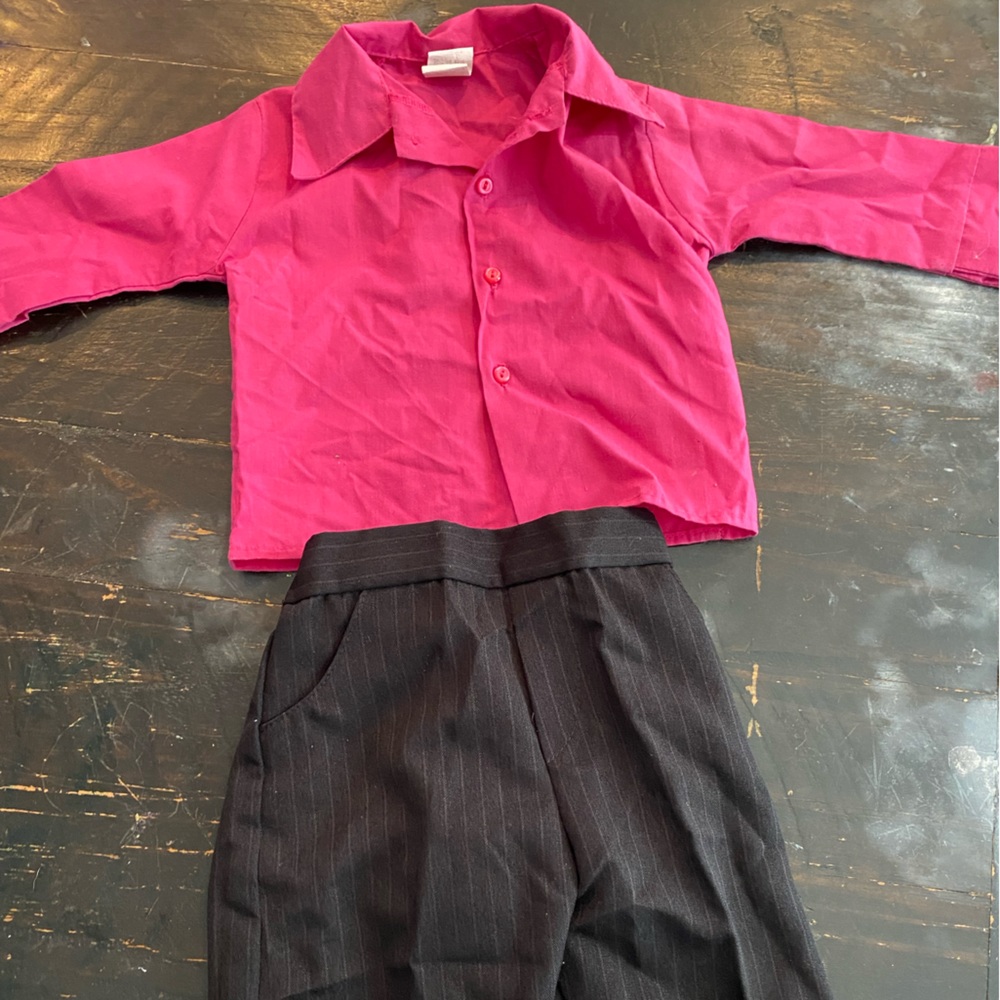 6m Boys Button down Shirt and Suit Pants Set
